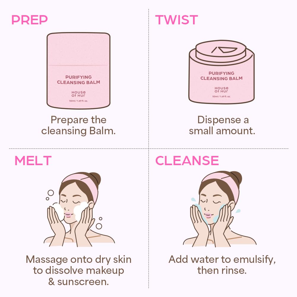 House of Hur cleansing balm staged in bathroom for daily routine convenience benefit
