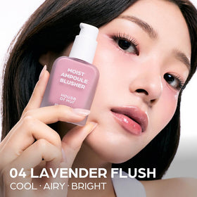 House of Hur open cap and dropper releasing hydrating blush essence