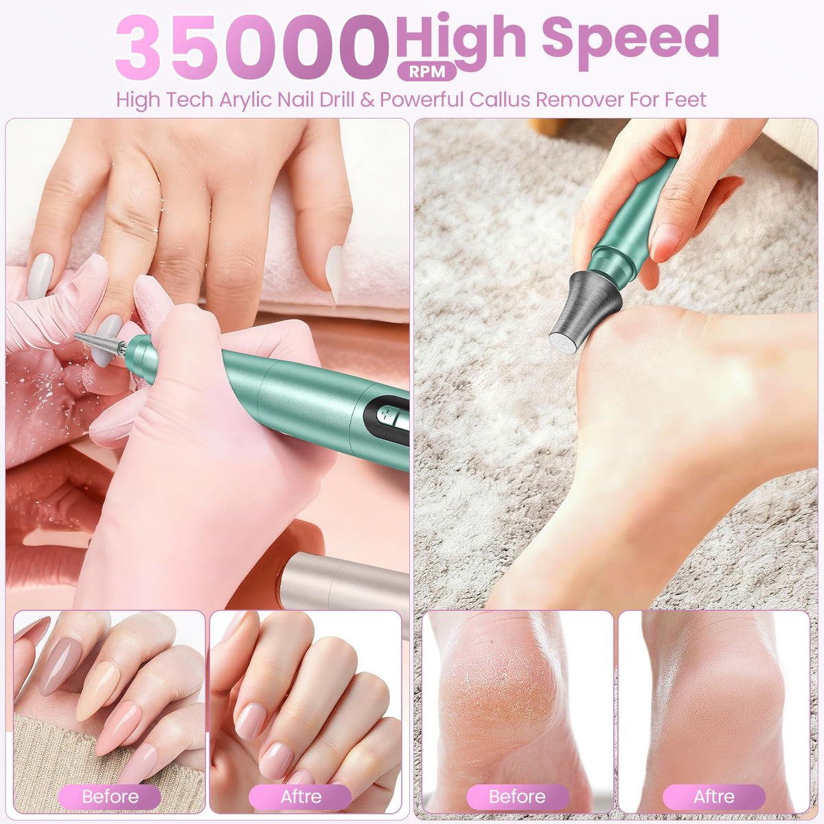 Hoxida in-use during a manicure demonstrating accurate shaping and low vibration