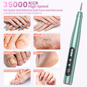 Hoxida in-use on a foot showing pedicure callus smoothing and comfortable handling