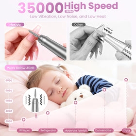 Hoxida electric nail drill in use shaping acrylic nails for efficient salon results benefit