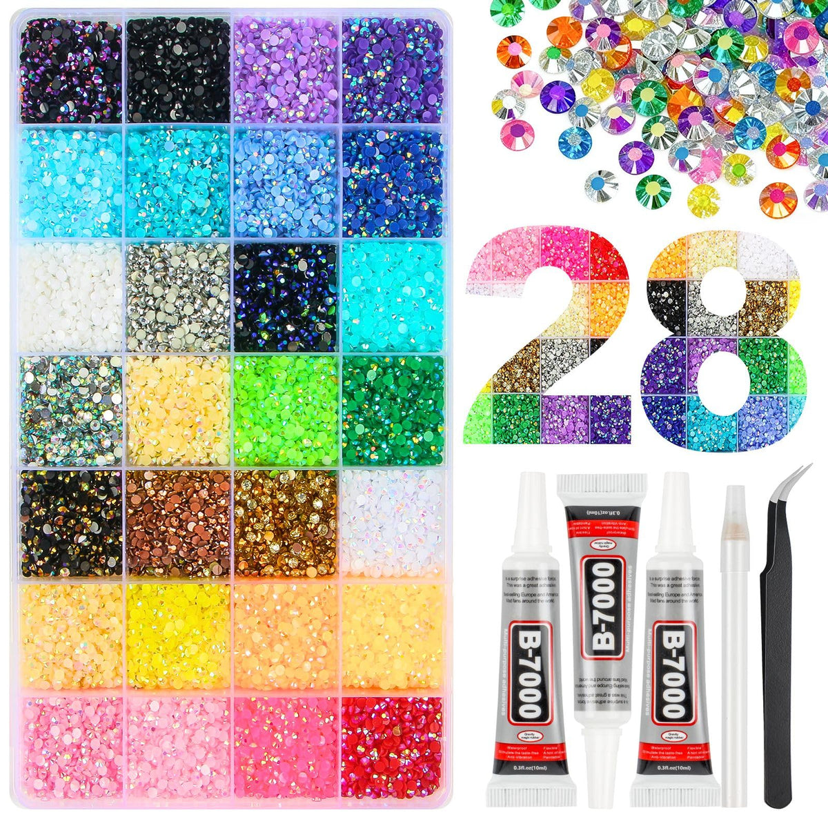 HRLbrc organizer box open showing 28 colors and easy access benefit
