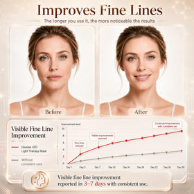 Hsaiiae mask worn by model demonstrating hands-free at-home use benefit