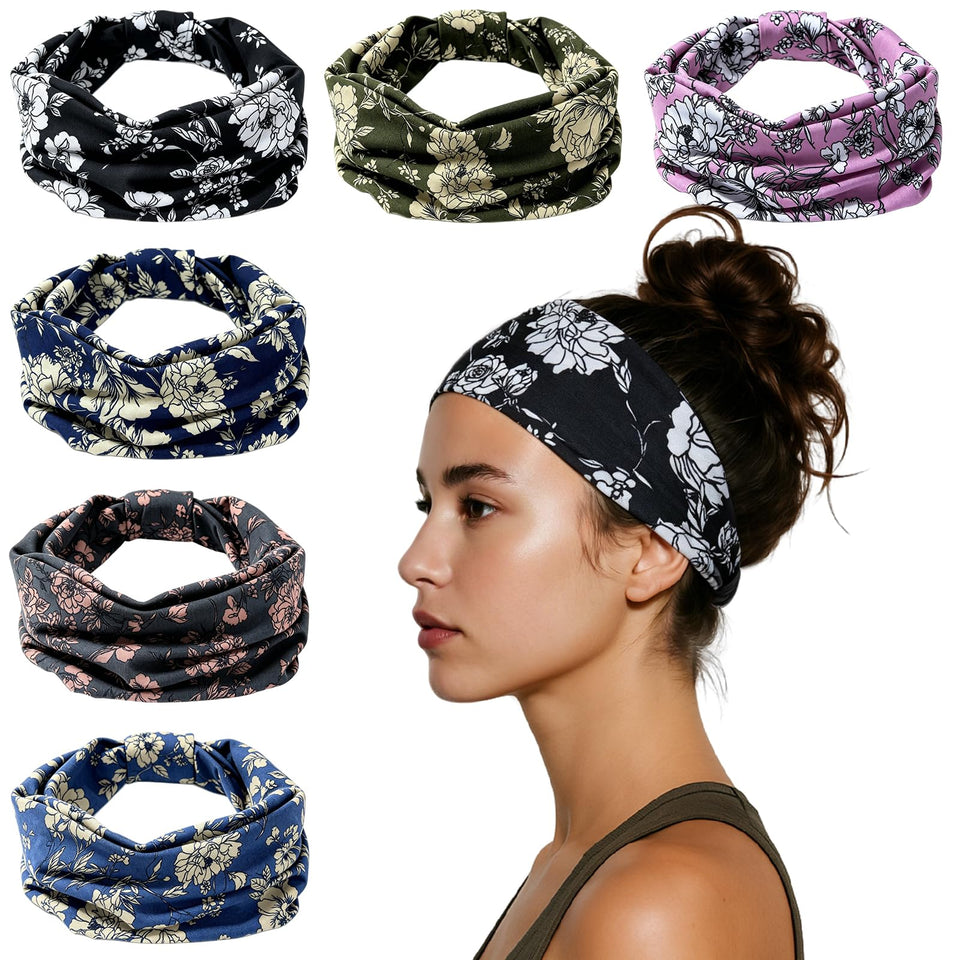 HSEM front pack of six wide headbands showing colors and variety for styling