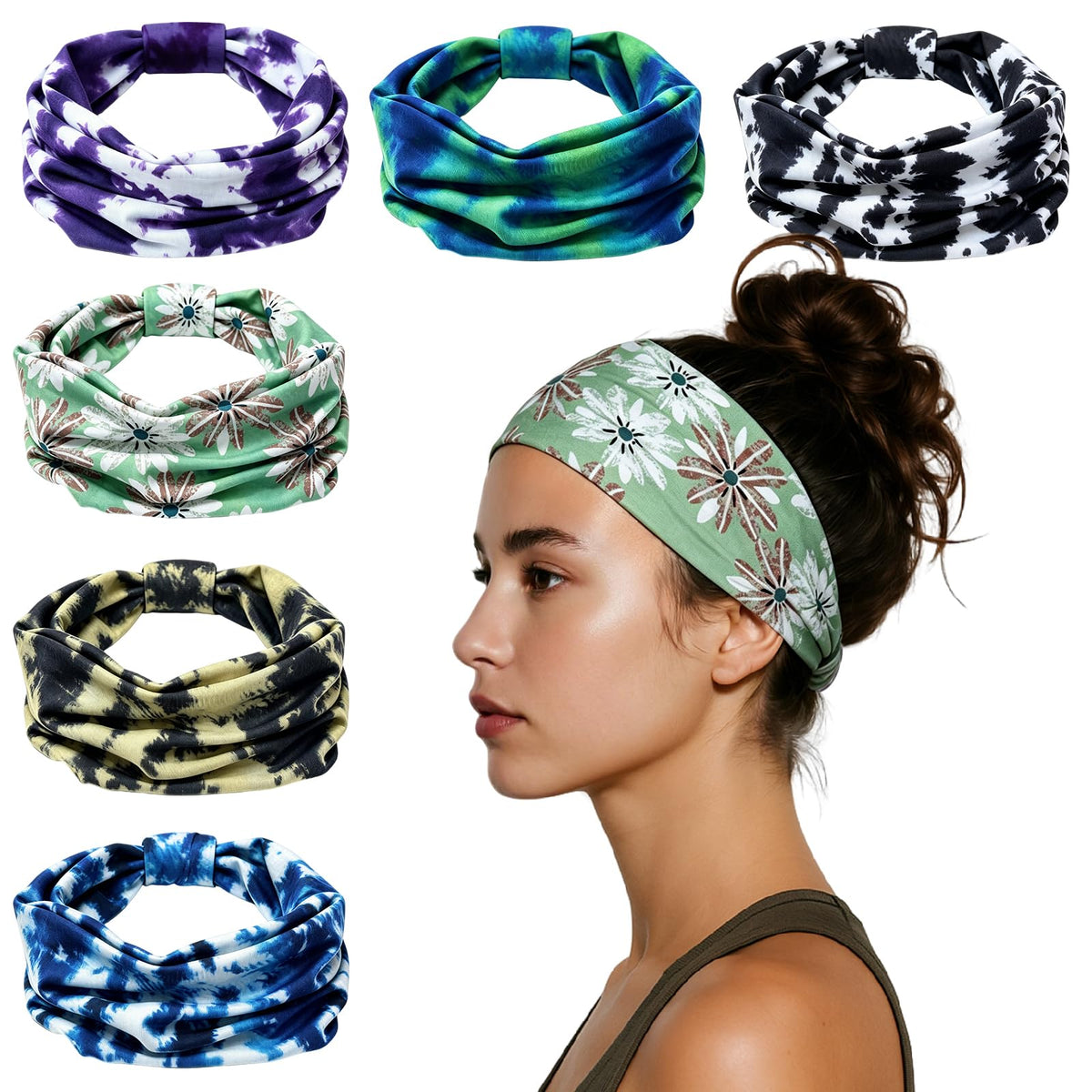 HSEM front-packaging showing six mixed headbands and style variety benefit