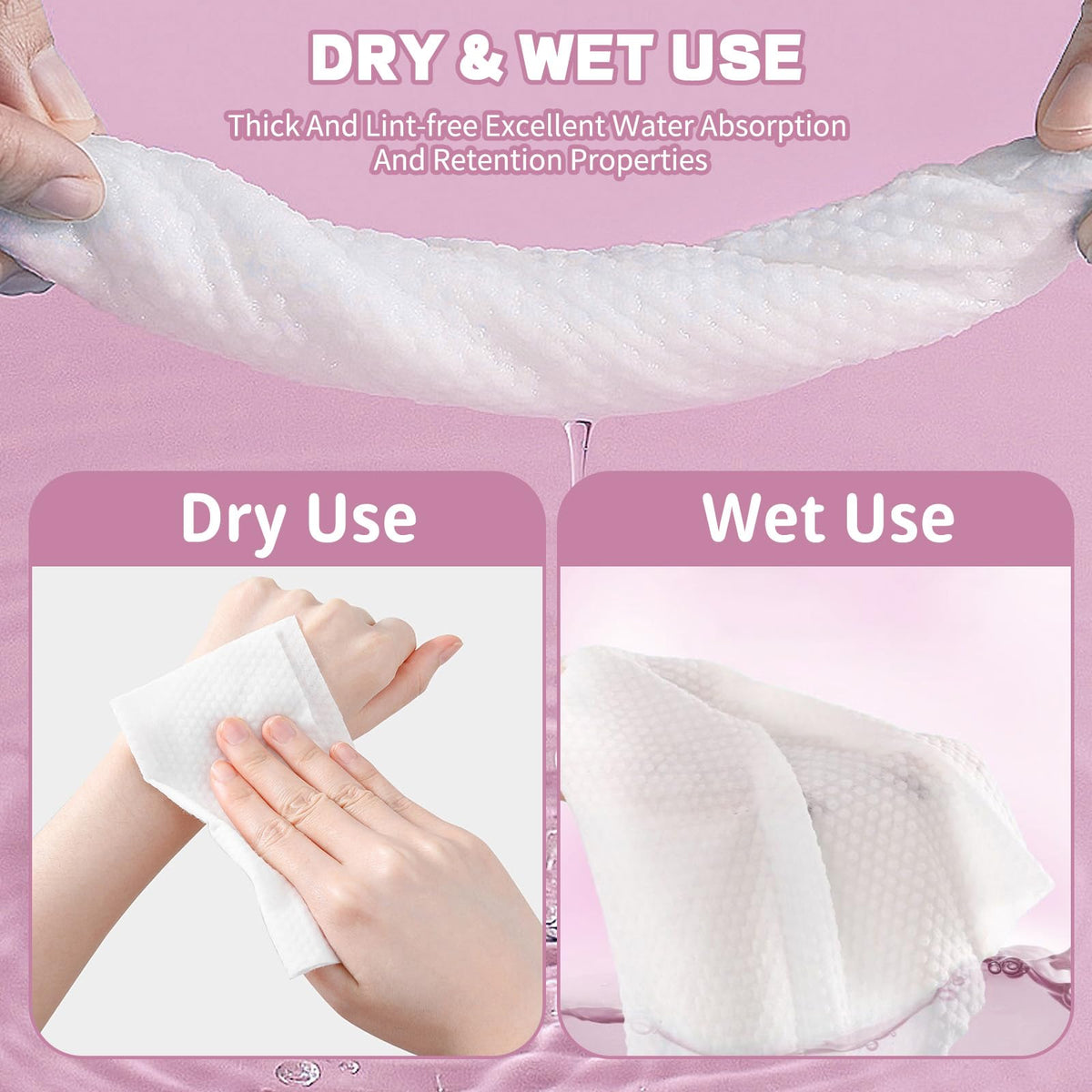 Hsxfl towel being used damp to remove makeup gently and cleanly