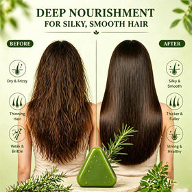 Htcpuo label close-up listing rosemary, biotin and amino acids