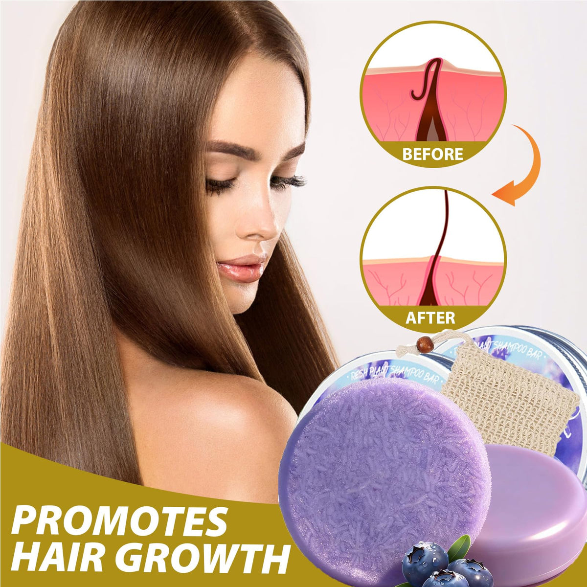 Htcpuo shampoo bar texture close-up illustrating gentle cleansing benefit