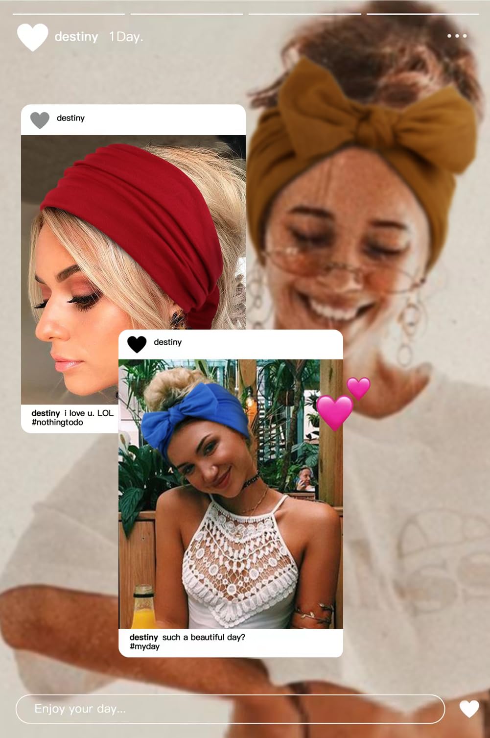 Huachi headband worn in back placement showing hair lifted and neck kept cool