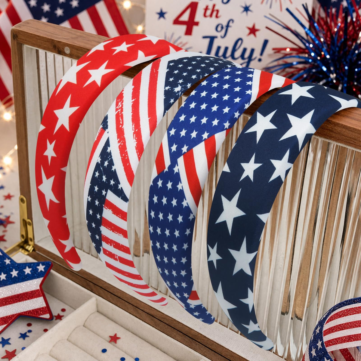 Huachi close-up of stars and stripes pattern highlighting crisp color contrast