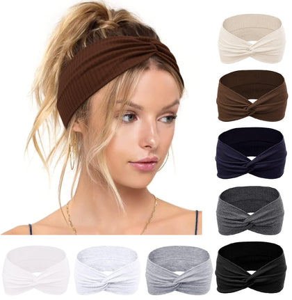 Huachi front view showing wide turban headband and neat knot for polished styling