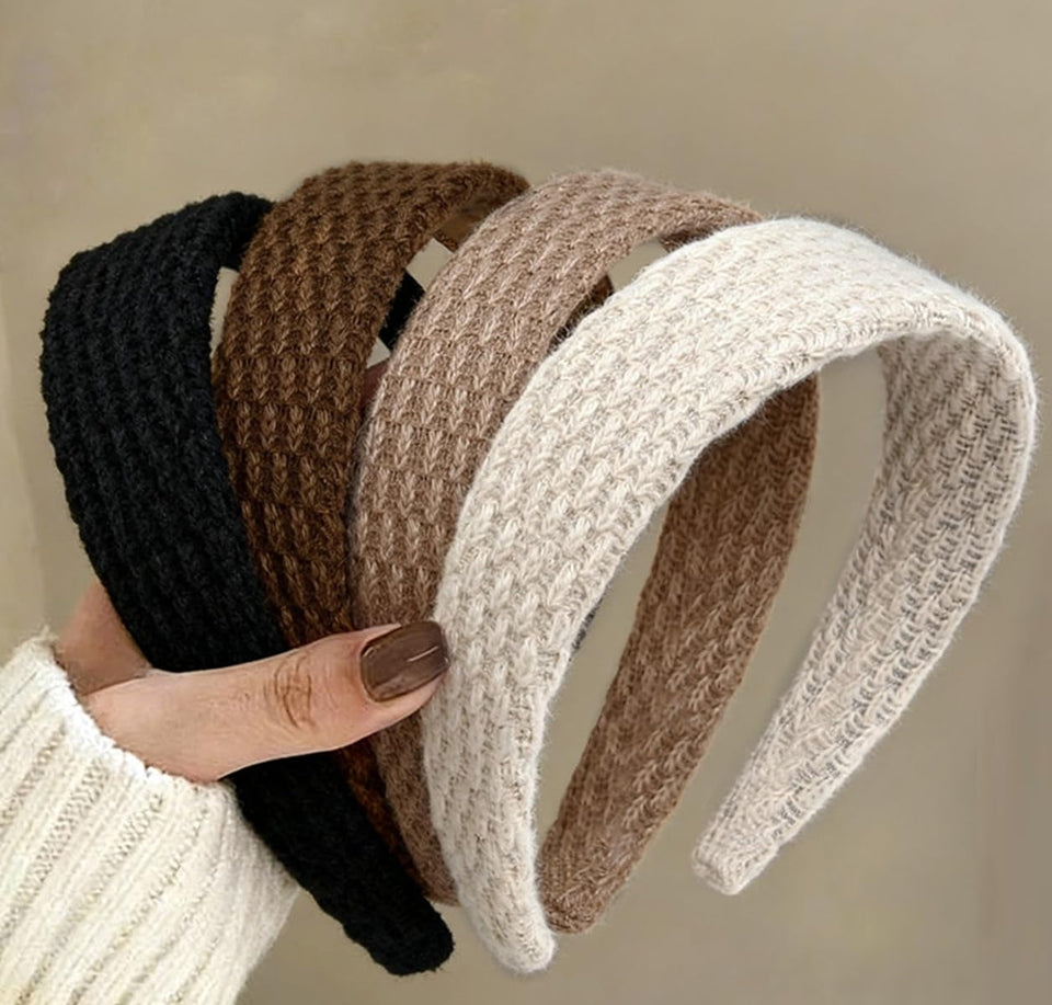 Huachi front view of four-pack headbands showing packaging and colors