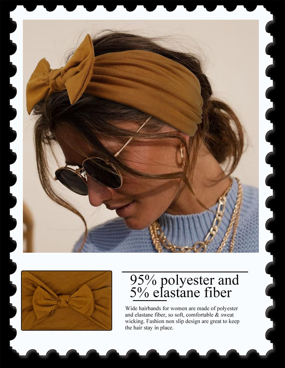 Huachi model wearing headband top-knot style illustrating sporty fashionable look
