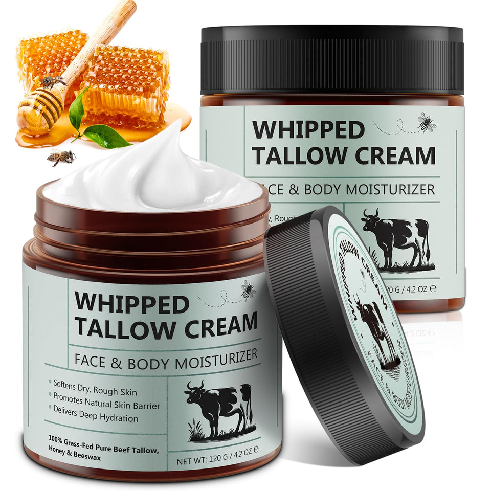 HUALIJIA front packaging showing 2-pack unscented tallow for easy skincare storage and convenience