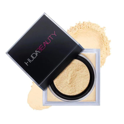 Huda front packaging showing Banana Bread powder and jar for clear product ID and convenience
