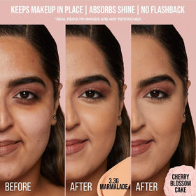 Huda Beauty Cherry Blossom label close-up showing shade name and unmistakable branding