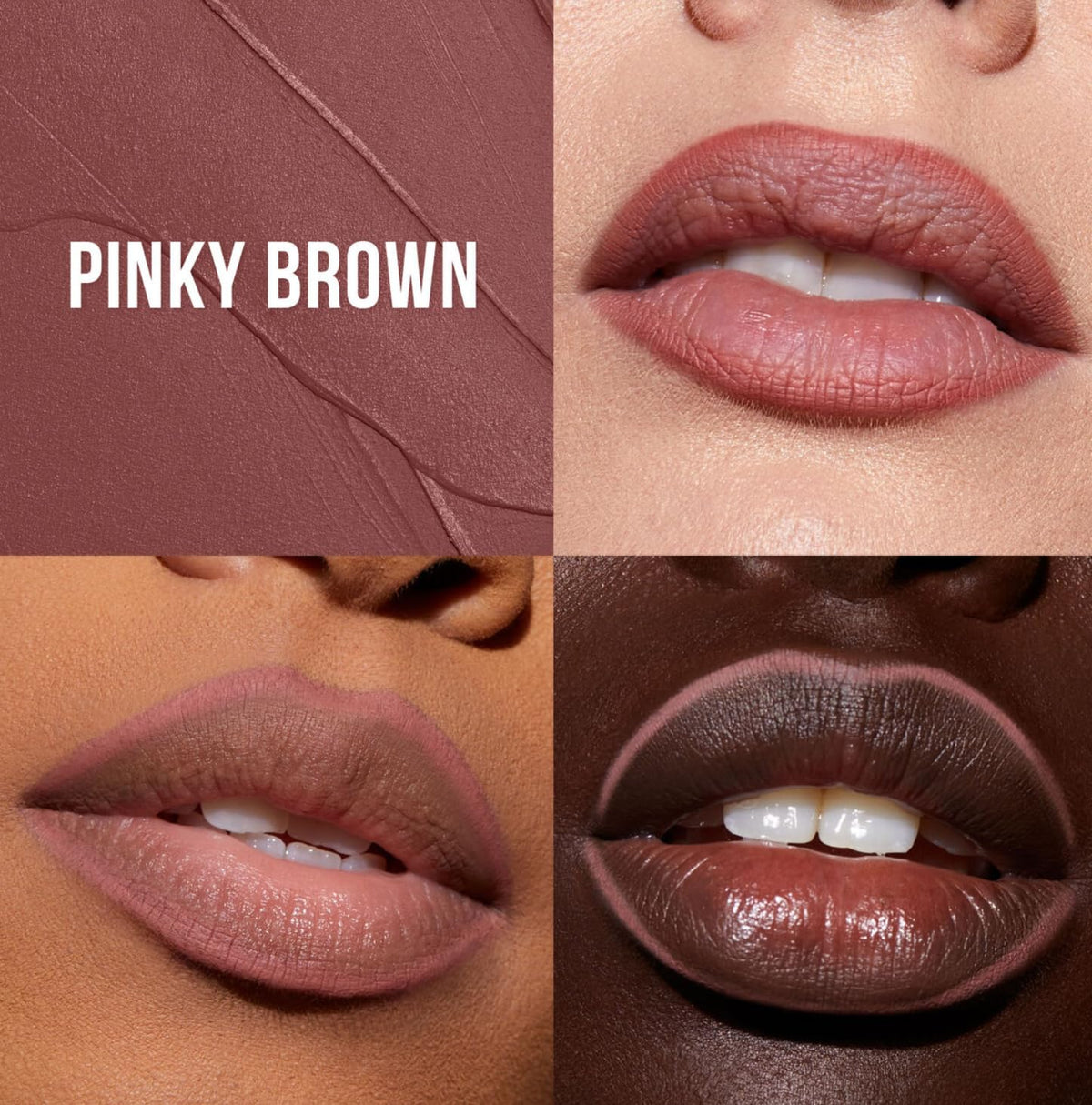 Huda swatches of Muted Pink and Pinky Brown showing true payoff