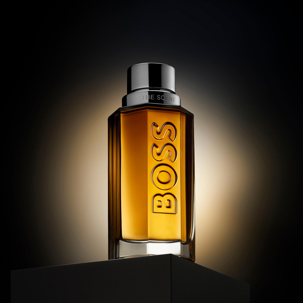 Hugo Boss shower gel poured onto sponge showing easy application and quick lathering