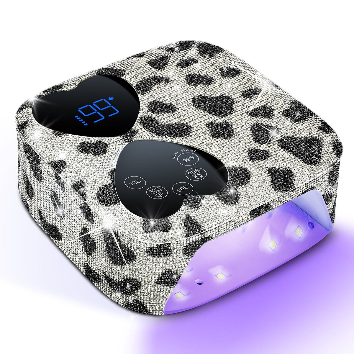 HUITINE front view of Cow Diamond lamp showcasing sparkling rhinestone finish and glamour benefit