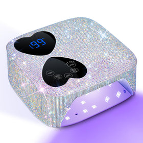 HUITINE front view rhinestone lamp showing decorative sparkle and professional finish