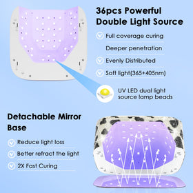 HUITINE removable magnetic mirror base shown detached to illustrate easy cleaning benefit