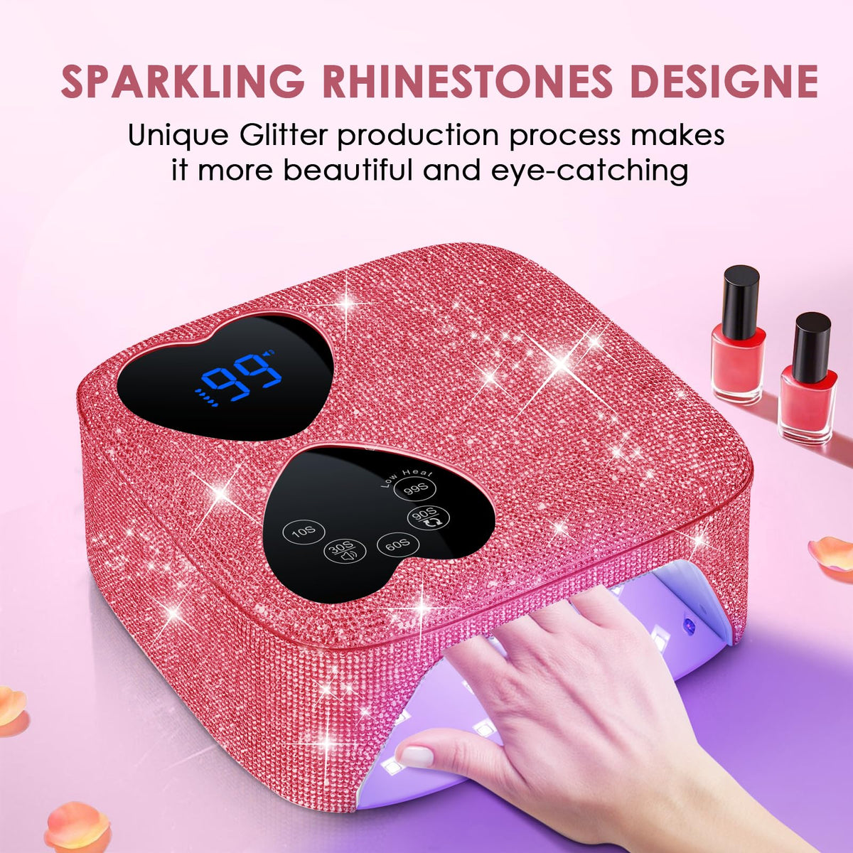 HUITINE rhinestone close-up highlighting sparkling detail and premium look benefit