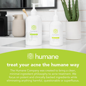humane in-use application on cheek showing calming hydration and reduced redness