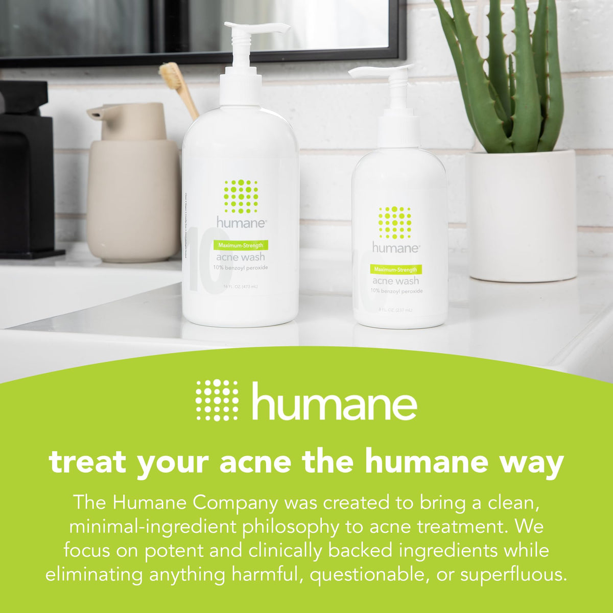 humane label showing ingredients and pH, transparent formula benefits