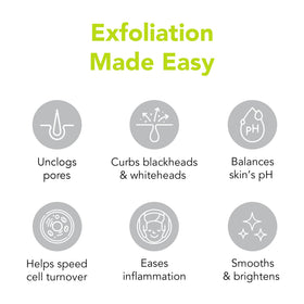 humane pad saturated with solution, ready-to-use gentle exfoliant