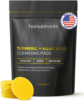 humanroots front packaging showing turmeric kojic acid pads and benefits