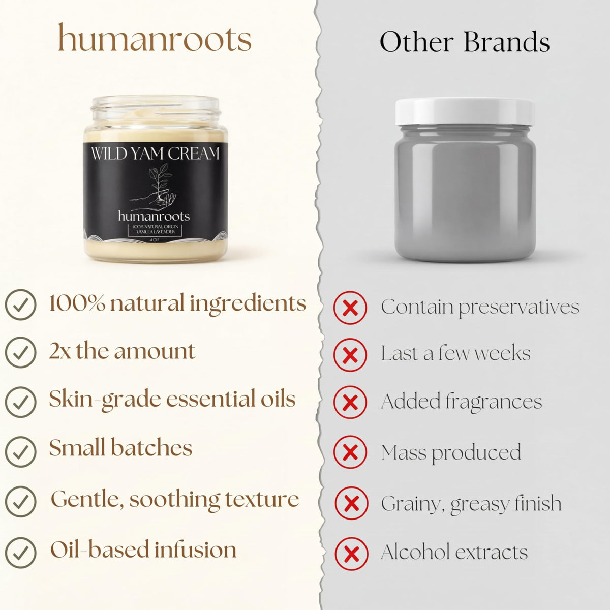 humanroots label close-up showing vanilla lavender and ingredient clarity