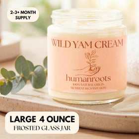 humanroots open jar showing cream texture and smooth absorption benefit for skin
