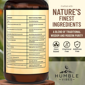 HUMBLE VIBES creamy lather close-up illustrating gentle cleanse and moisture retention benefit