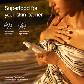 HUME SUPERNATURAL application after shower showing quick hydration