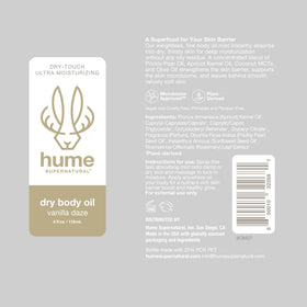 HUME SUPERNATURAL ingredients flatlay illustrating plant-based formulation