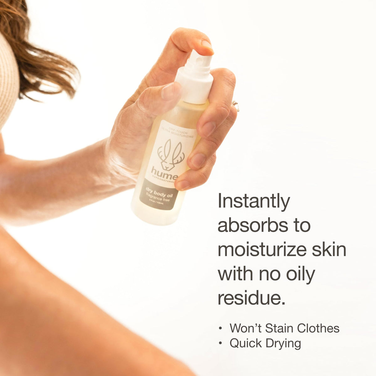 HUME SUPERNATURAL fine mist spraying, fast absorption and even coverage