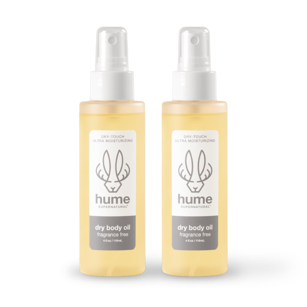 HUME SUPERNATURAL front packaging showing two oil spray bottles for convenience