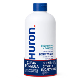 Huron front packaging showing clean design and citrus-eucalyptus scent benefit
