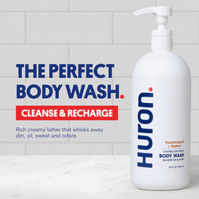 Huron pump close-up highlighting dispensing ease and controlled portioning benefit