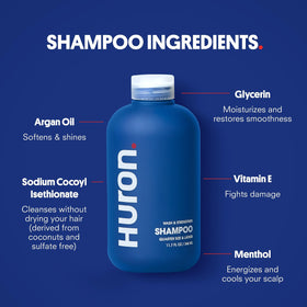 Huron conditioner cream texture spread on hand for visible hydration benefit