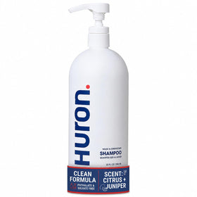 Huron front label on 32 fl oz bottle showing clean ingredients and scent benefit