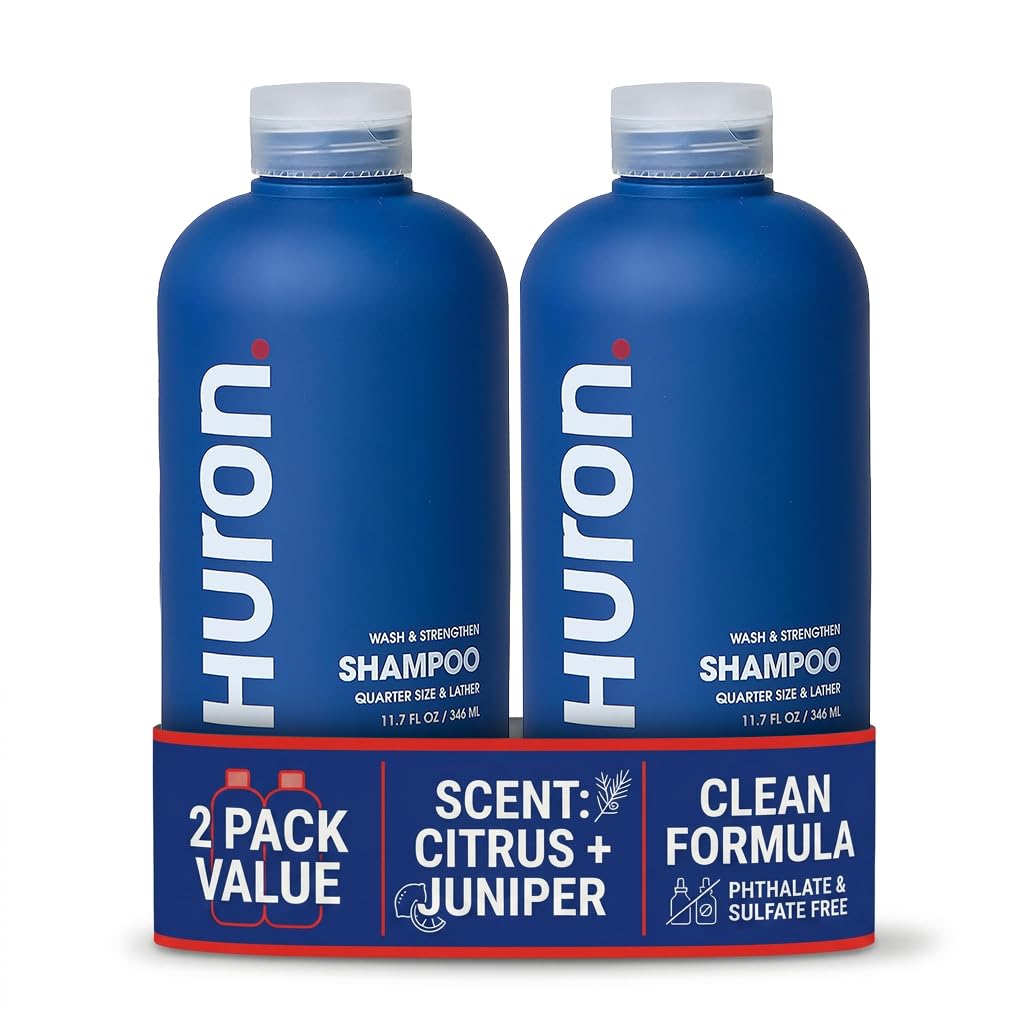 Huron front packaging showing citrus juniper scent and clean formula benefits