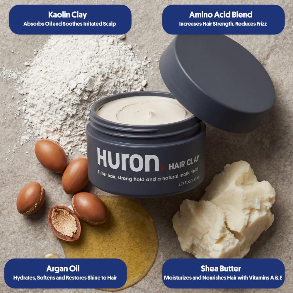 Huron clay on hands being worked in for easy application benefit