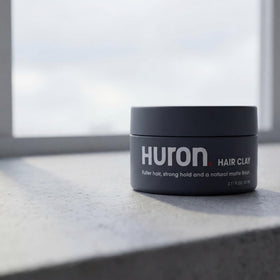 Huron jar on bathroom counter in lifestyle setting for everyday use benefit