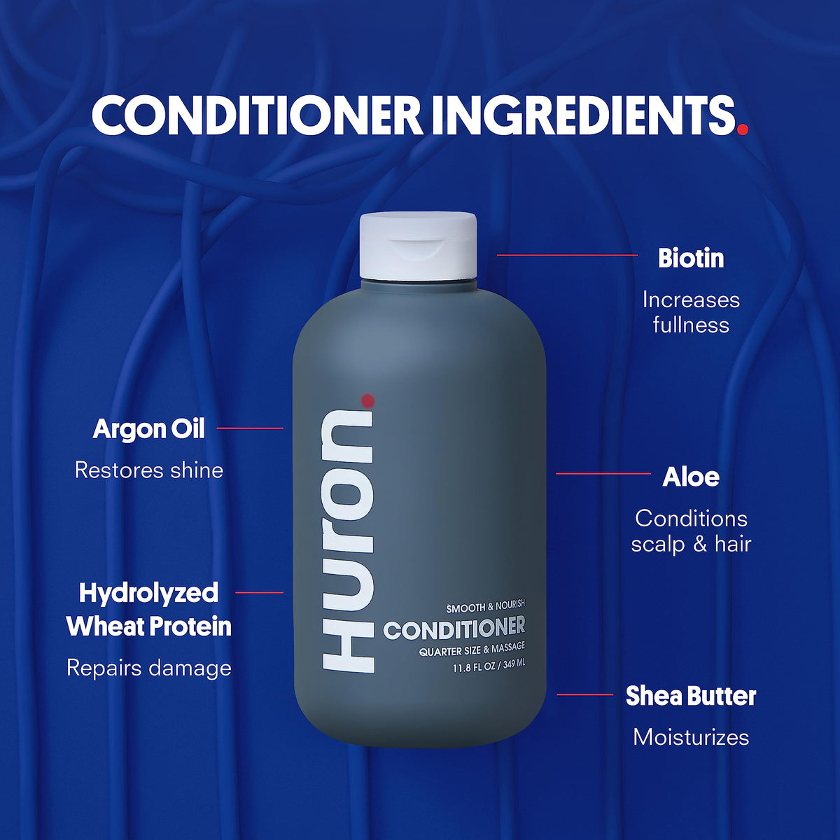 Huron shampoo lather in shower showing effective cleansing action