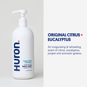 Huron ingredients label detail showing non-toxic formula clarity benefit