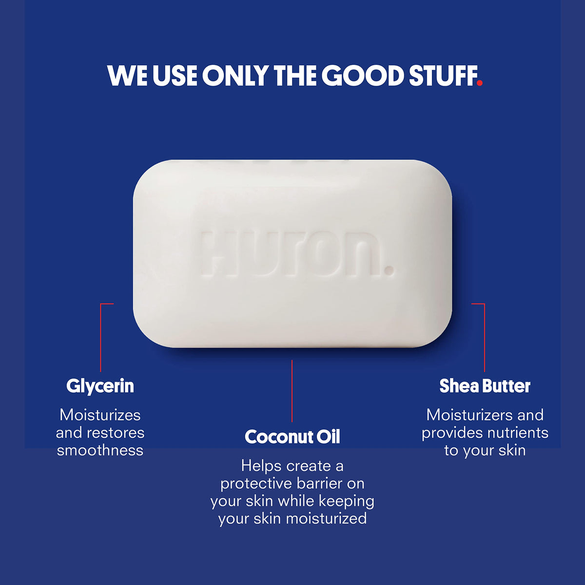 Huron ingredients label showing clean formulation benefit without phthalates