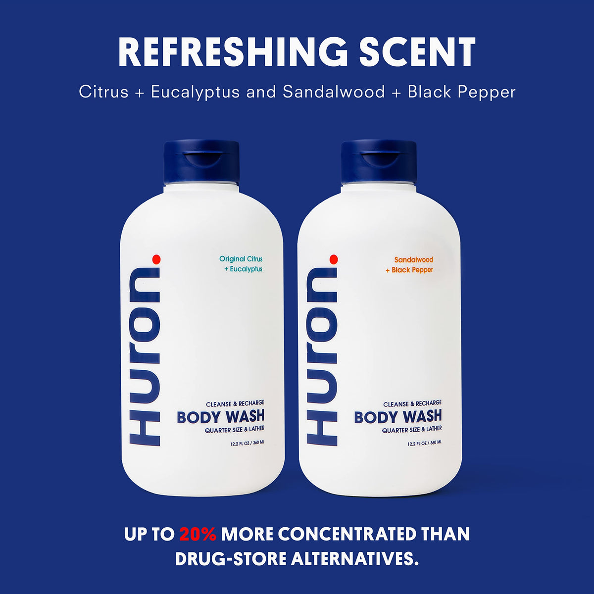 Huron label ingredients closeup listing clean, non-toxic formulation benefits
