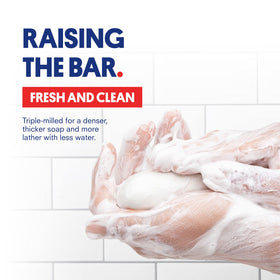 Huron soap in hand during shower illustrating gentle cleansing benefit