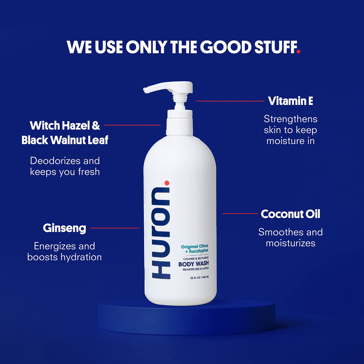 Huron close-up lather texture highlighting moisturizing conditioning benefit